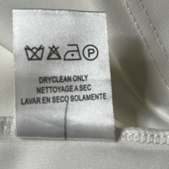 White Sheath Dress with Bishop Sleeves and Cold Shoulder - Picture 7 of 11